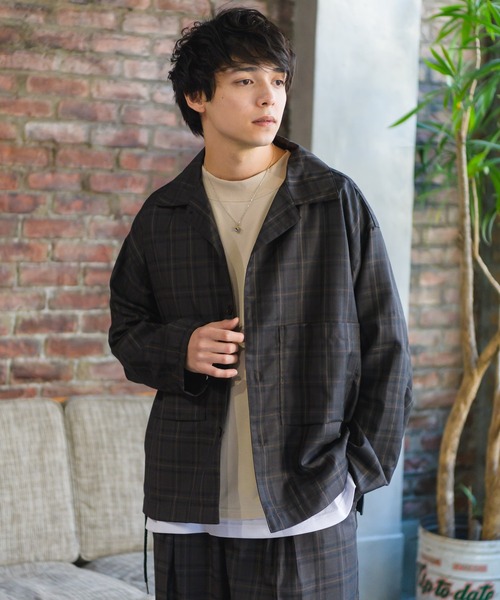 Alpinus（アルピナス）の「Alpinus - shadow check opencollar shirt/シャドーチェックオープンカラーシャツ（シャツ/ブラウス・メンズ・ブラック/ブラウン・SMALL/MEDIUM）」の16枚目の写真