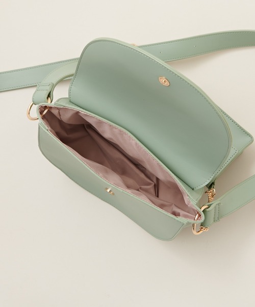 natural couture（ナチュラルクチュール）の「エコバッグ入れパス付きハーフムーンバッグ（ショルダーバッグ・レディース・アイボリー/ダークブラウン/ベージュ/ミント・FREE）」の7枚目の写真