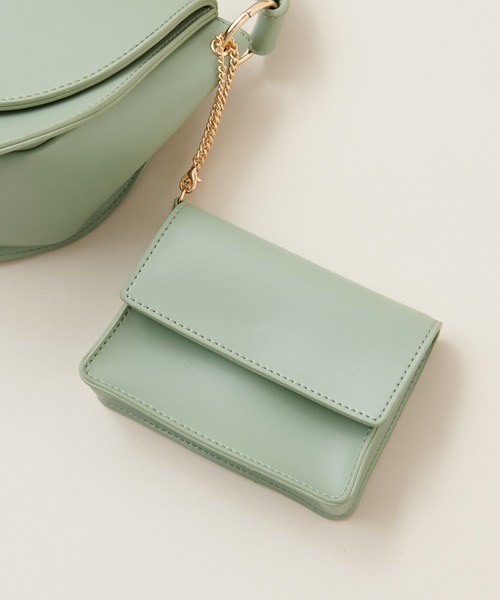 natural couture（ナチュラルクチュール）の「エコバッグ入れパス付きハーフムーンバッグ（ショルダーバッグ・レディース・アイボリー/ダークブラウン/ベージュ/ミント・FREE）」の11枚目の写真