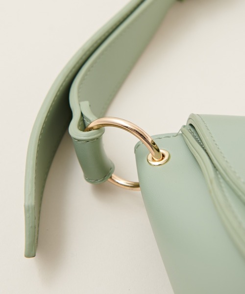 natural couture（ナチュラルクチュール）の「エコバッグ入れパス付きハーフムーンバッグ（ショルダーバッグ・レディース・アイボリー/ダークブラウン/ベージュ/ミント・FREE）」の9枚目の写真