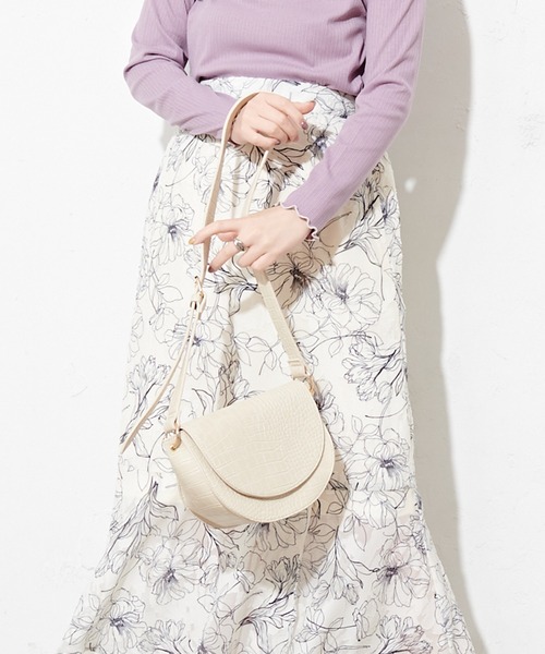 natural couture（ナチュラルクチュール）の「エコバッグ入れパス付きハーフムーンバッグ（ショルダーバッグ・レディース・アイボリー/ダークブラウン/ベージュ/ミント・FREE）」の17枚目の写真