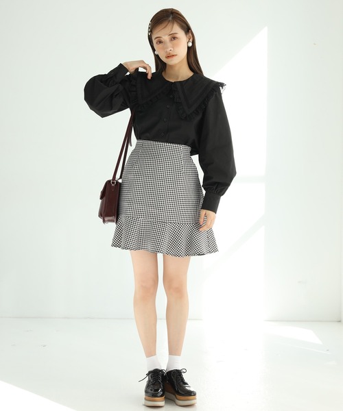 one after another NICE CLAUP（ワンアフターアナザーナイスクラップ）の「ビックカラーレース襟ブラウス（シャツ/ブラウス・レディース・ブラック/ベージュ/オフホワイト・FREE）」の22枚目の写真