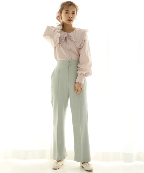 one after another NICE CLAUP（ワンアフターアナザーナイスクラップ）の「ビックカラーレース襟ブラウス（シャツ/ブラウス・レディース・ブラック/ベージュ/オフホワイト・FREE）」の6枚目の写真