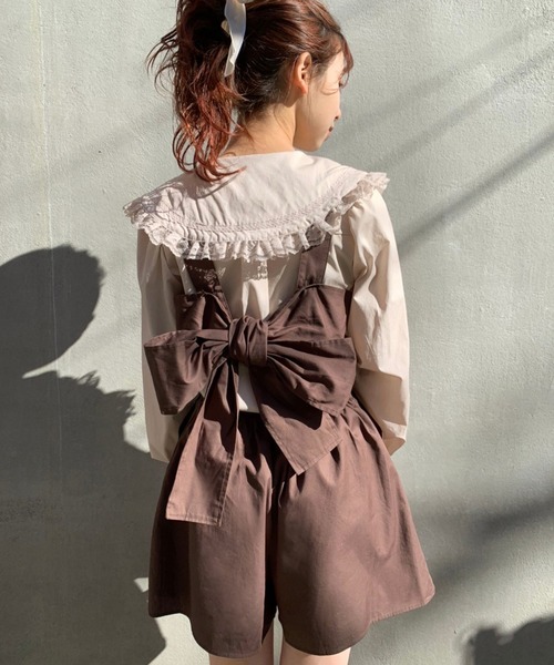 one after another NICE CLAUP（ワンアフターアナザーナイスクラップ）の「ビックカラーレース襟ブラウス（シャツ/ブラウス・レディース・ブラック/ベージュ/オフホワイト・FREE）」の9枚目の写真