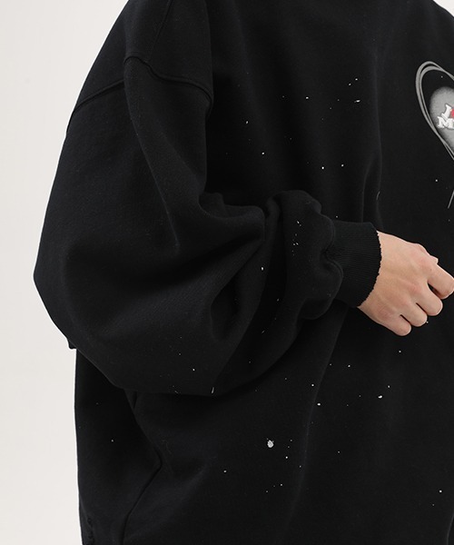 MASONPRINCE(メイソンプリンス)の「【MASONPRINCE】Splash ink hand painted love logo sweater WY6006(スウェット・メンズ・グレー/ブラック・L/S/M/XL)」の4枚目の写真
