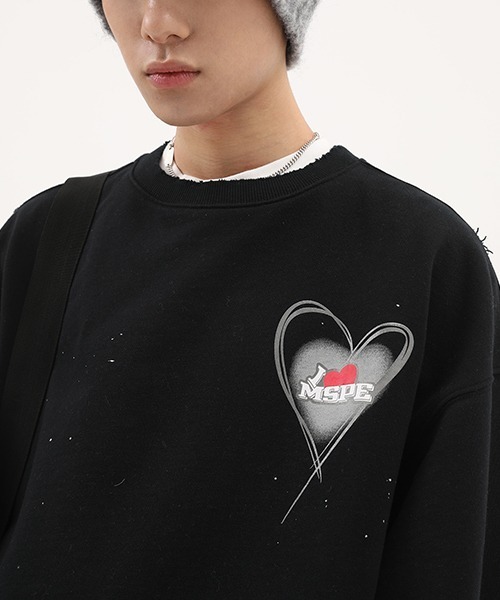 MASONPRINCE(メイソンプリンス)の「【MASONPRINCE】Splash ink hand painted love logo sweater WY6006(スウェット・メンズ・グレー/ブラック・L/S/M/XL)」の5枚目の写真