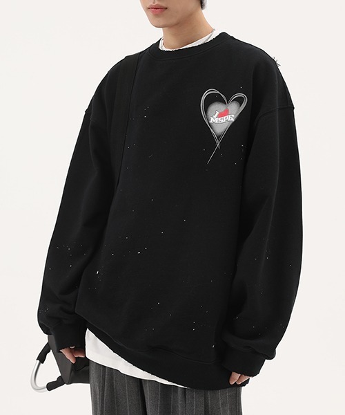 MASONPRINCE(メイソンプリンス)の「【MASONPRINCE】Splash ink hand painted love logo sweater WY6006(スウェット・メンズ・グレー/ブラック・L/S/M/XL)」の10枚目の写真