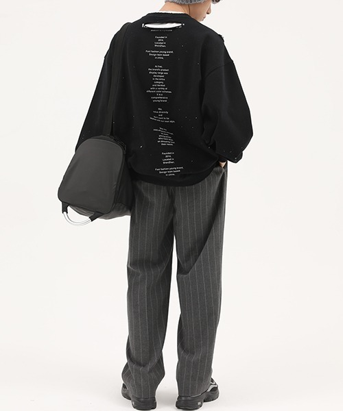 MASONPRINCE(メイソンプリンス)の「【MASONPRINCE】Splash ink hand painted love logo sweater WY6006(スウェット・メンズ・グレー/ブラック・L/S/M/XL)」の12枚目の写真