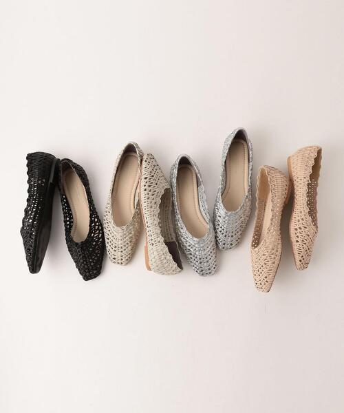 green label relaxing(グリーンレーベルリラクシング)の「◆FFC スクエア メッシュ フラット シューズ (1cmヒール)(その他シューズ・レディース・ライトグレー/ベージュ/ブラック/シルバー/ゴールド・23.5cm/24.5cm/24cm/25cm/22.5cm/22cm/23cm)」の15枚目の写真