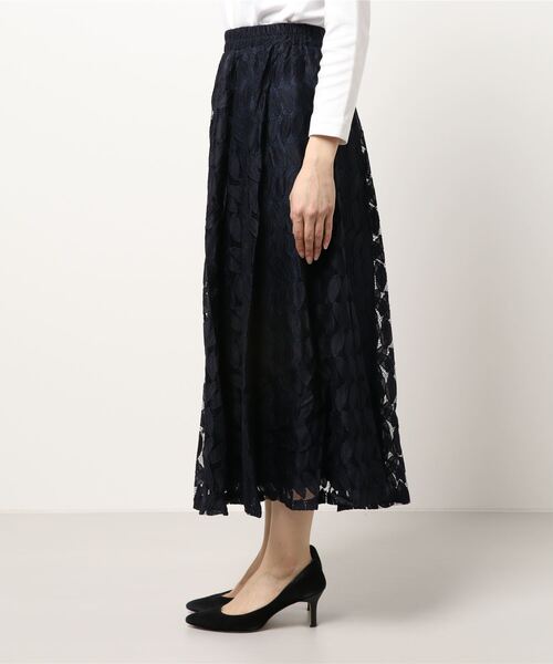 Lace Ladies(レースレディース)の「総レースロング丈スカート(スカート・レディース・ネイビー/ブルーグリーン/ベージュ/ブラック・FREE)」の6枚目の写真