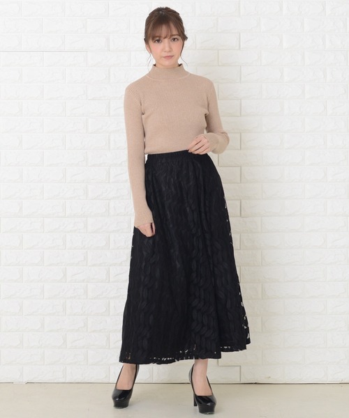 Lace Ladies(レースレディース)の「総レースロング丈スカート(スカート・レディース・ネイビー/ブルーグリーン/ベージュ/ブラック・FREE)」の18枚目の写真