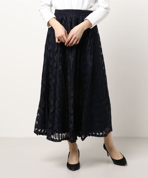 Lace Ladies(レースレディース)の「総レースロング丈スカート(スカート・レディース・ネイビー/ブルーグリーン/ベージュ/ブラック・FREE)」の12枚目の写真