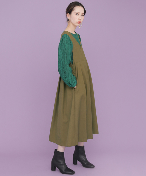 KBF（ケイビーエフ）の「サロペットスカート（ジャンパースカート・レディース・ベージュ・ONE）」の8枚目の写真