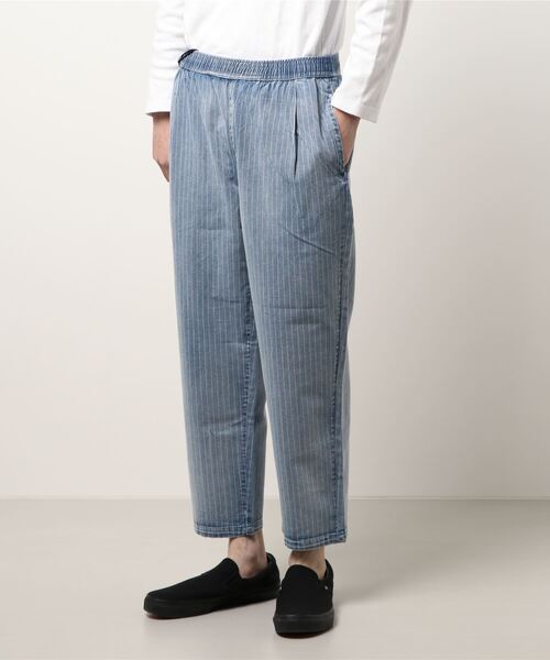 パンツ HOUSTON REPAIR DENIM FATIGUE PANTS D.HYGEN Crust Damage Repair Denim Wide Pants （Black