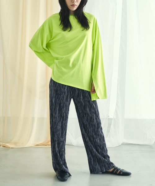 VACANCY（ヴァカンシー）の「ニュアンス柄プリーツパンツ（その他パンツ・レディース・ブラック/その他/ナチュラル/グリーン・FREE）」の7枚目の写真