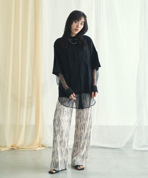 VACANCY（ヴァカンシー）の「ニュアンス柄プリーツパンツ（その他パンツ・レディース・ブラック/その他/ナチュラル/グリーン・FREE）」の12枚目の写真