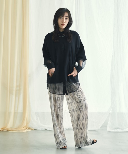 セール】ニュアンス柄プリーツパンツ（その他パンツ）｜VACANCY