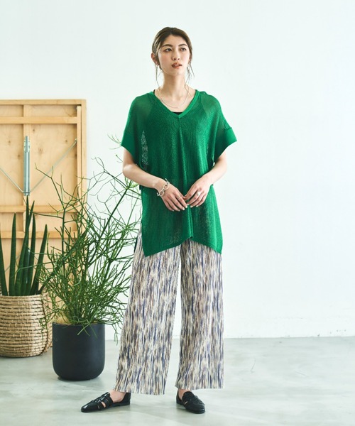 VACANCY（ヴァカンシー）の「ニュアンス柄プリーツパンツ（その他パンツ・レディース・ブラック/その他/ナチュラル/グリーン・FREE）」の21枚目の写真