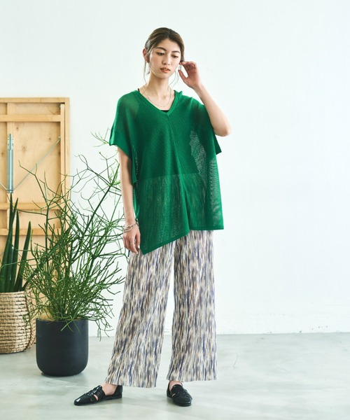 VACANCY（ヴァカンシー）の「ニュアンス柄プリーツパンツ（その他パンツ・レディース・ブラック/その他/ナチュラル/グリーン・FREE）」の22枚目の写真