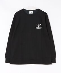 /Bl/バックプリント長袖Tシャツ クルーネック