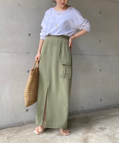 CAPRICIEUX LE'MAGE（カプリシューレマージュ）の「Aラインカーゴスカート（スカート・レディース・カーキ/ネイビー・FREE）」の17枚目の写真