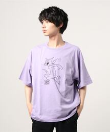TOMandJERRY ビッグシルエットトムプリント半袖Tシャツ カットソー