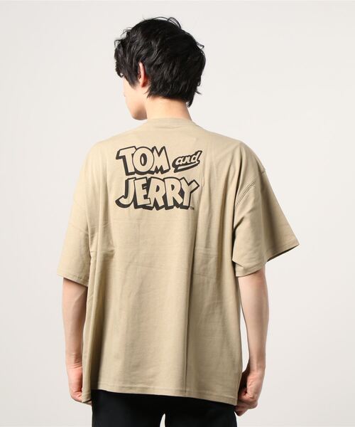 SHISKY(シスキー)の「TOMandJERRY ビッグシルエットトムプリント半袖Tシャツ カットソー(Tシャツ/カットソー・メンズ・オフホワイト/モカ/チャコール/ラベンダー/ベージュ/ミント・L/M/XL)」の8枚目の写真