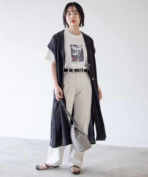 PAGEBOY（ページボーイ）の「ロングテーラーワンピース（ワンピース・レディース・ブラック/グレイッシュベージュ・FREE）」の7枚目の写真