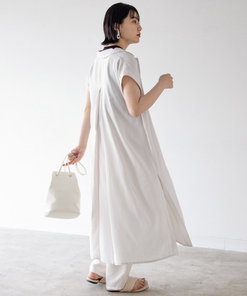 PAGEBOY（ページボーイ）の「ロングテーラーワンピース（ワンピース・レディース・ブラック/グレイッシュベージュ・FREE）」の8枚目の写真