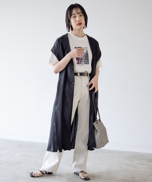 PAGEBOY（ページボーイ）の「ロングテーラーワンピース（ワンピース・レディース・ブラック/グレイッシュベージュ・FREE）」の6枚目の写真