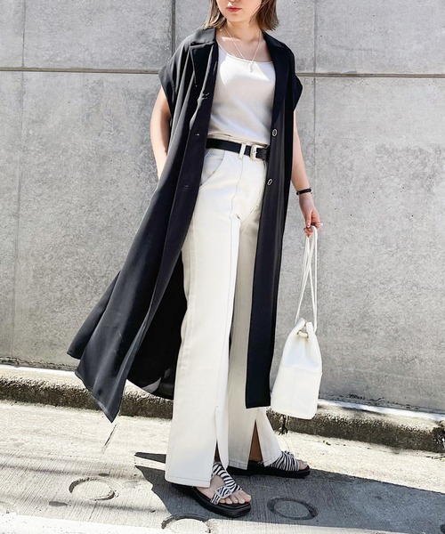 PAGEBOY（ページボーイ）の「ロングテーラーワンピース（ワンピース・レディース・ブラック/グレイッシュベージュ・FREE）」の3枚目の写真