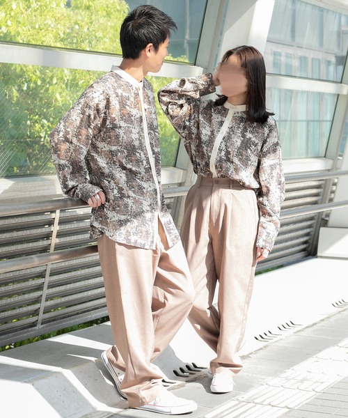 PairPair（ペアペア）の「クレリック柄シャツ(ユニセックス)（シャツ/ブラウス・メンズ・ブラウン系その他/グリーン系その他/ライトベージュ・MEDIUM/LARGE）」の11枚目の写真