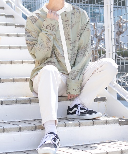 PairPair（ペアペア）の「クレリック柄シャツ(ユニセックス)（シャツ/ブラウス・メンズ・ブラウン系その他/グリーン系その他/ライトベージュ・MEDIUM/LARGE）」の15枚目の写真