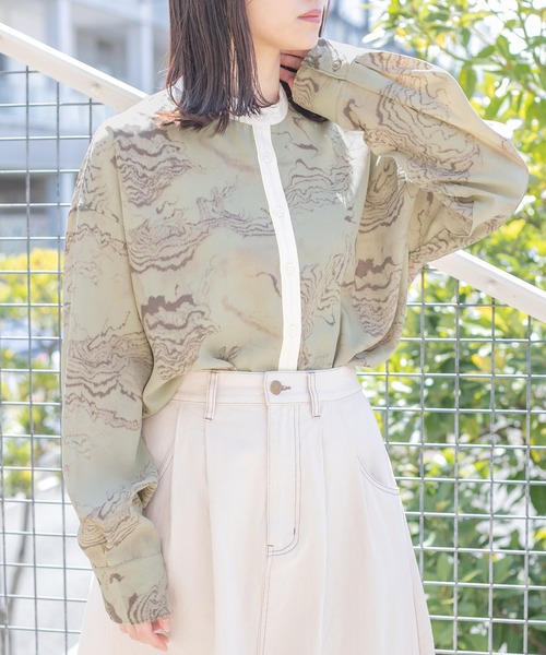 PairPair（ペアペア）の「クレリック柄シャツ(ユニセックス)（シャツ/ブラウス・メンズ・ブラウン系その他/グリーン系その他/ライトベージュ・MEDIUM/LARGE）」の10枚目の写真