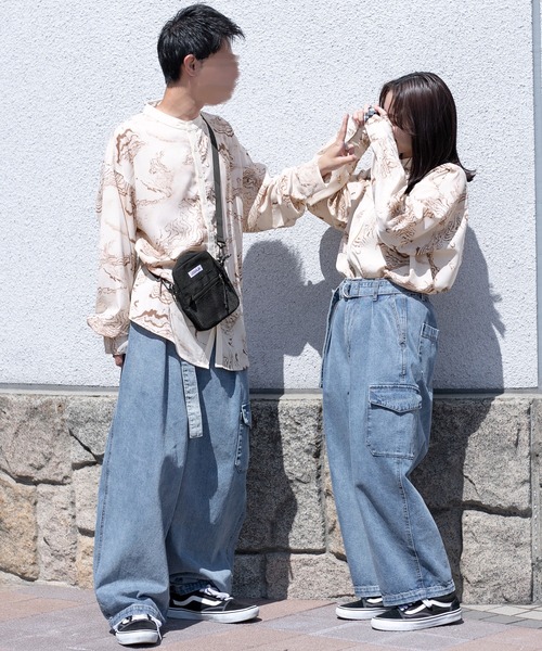 PairPair（ペアペア）の「クレリック柄シャツ(ユニセックス)（シャツ/ブラウス・メンズ・ブラウン系その他/グリーン系その他/ライトベージュ・MEDIUM/LARGE）」の4枚目の写真