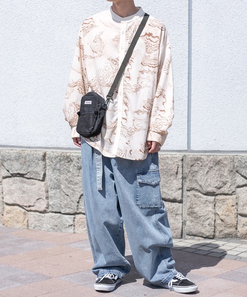 PairPair（ペアペア）の「クレリック柄シャツ(ユニセックス)（シャツ/ブラウス・メンズ・ブラウン系その他/グリーン系その他/ライトベージュ・MEDIUM/LARGE）」の9枚目の写真