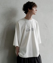 shiki tokyo | OVERSIZED FLOWER EMBROIDERED LOGO TEE / オーバーサイズフラワー刺繍ロゴTシャツ(Tシャツ/カットソー)