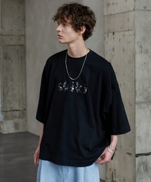 shiki tokyo | OVERSIZED FLOWER EMBROIDERED LOGO TEE / オーバーサイズフラワー刺繍ロゴTシャツ(Tシャツ/カットソー)