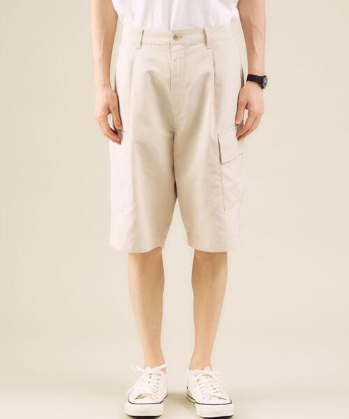 green label relaxing（グリーンレーベルリラクシング）の「【 WEB限定 】[ GLR/ -or ] ワイド カーゴ ショート パンツ（カーゴパンツ・メンズ・オリーブ/ブラック/ベージュ・M/L）」の4枚目の写真