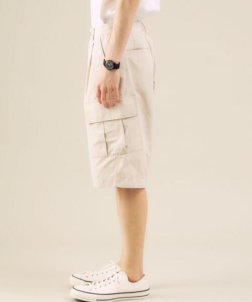 green label relaxing（グリーンレーベルリラクシング）の「【 WEB限定 】[ GLR/ -or ] ワイド カーゴ ショート パンツ（カーゴパンツ・メンズ・オリーブ/ブラック/ベージュ・M/L）」の5枚目の写真