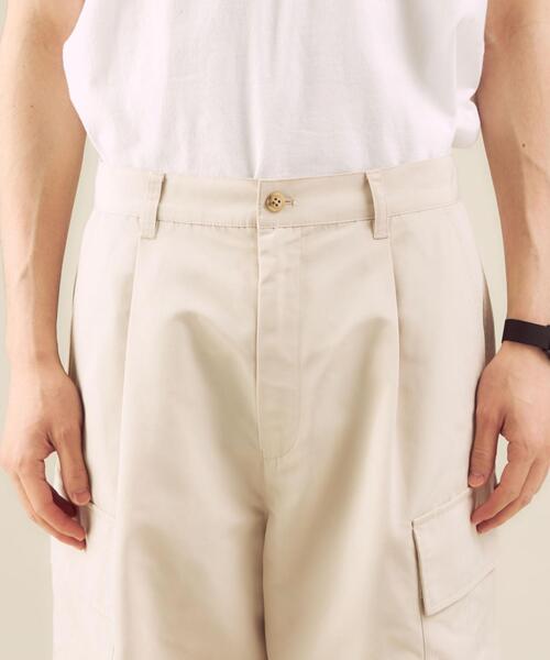 green label relaxing（グリーンレーベルリラクシング）の「【 WEB限定 】[ GLR/ -or ] ワイド カーゴ ショート パンツ（カーゴパンツ・メンズ・オリーブ/ブラック/ベージュ・M/L）」の7枚目の写真