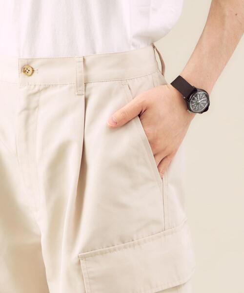 green label relaxing（グリーンレーベルリラクシング）の「【 WEB限定 】[ GLR/ -or ] ワイド カーゴ ショート パンツ（カーゴパンツ・メンズ・オリーブ/ブラック/ベージュ・M/L）」の8枚目の写真