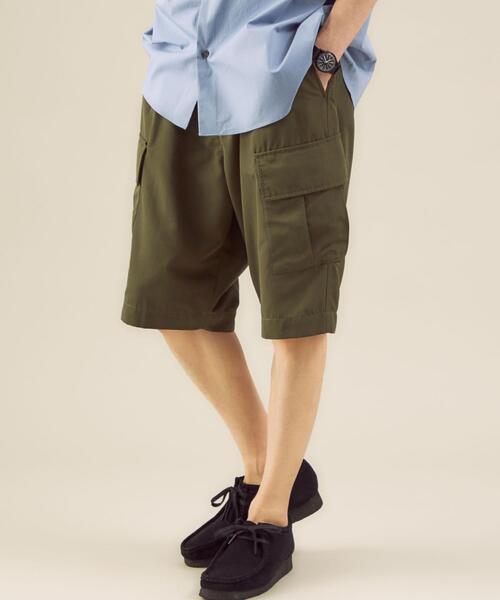 green label relaxing（グリーンレーベルリラクシング）の「【 WEB限定 】[ GLR/ -or ] ワイド カーゴ ショート パンツ（カーゴパンツ・メンズ・オリーブ/ブラック/ベージュ・M/L）」の20枚目の写真