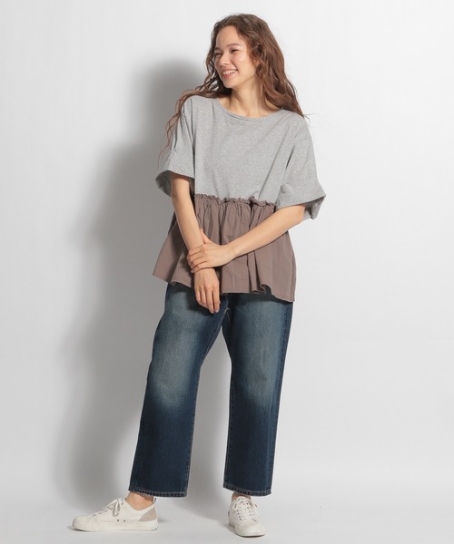 ichi（イチ）の「【ichi(イチ)】ドッキングプルオーバー（Tシャツ/カットソー・レディース・ブラック/ベージュ/グレー・FREE）」の16枚目の写真