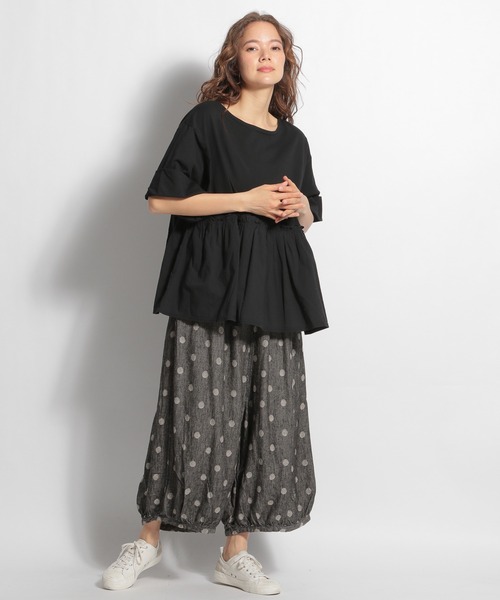 ichi（イチ）の「【ichi(イチ)】ドッキングプルオーバー（Tシャツ/カットソー・レディース・ブラック/ベージュ/グレー・FREE）」の14枚目の写真