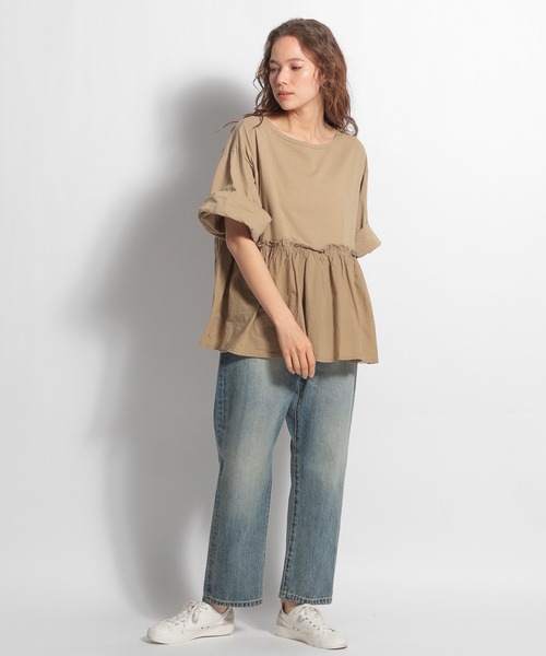 ichi（イチ）の「【ichi(イチ)】ドッキングプルオーバー（Tシャツ/カットソー・レディース・ブラック/ベージュ/グレー・FREE）」の18枚目の写真