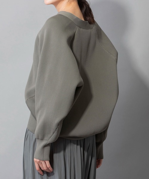 Munich（ミューニック）の「ストレッチヤーンカーディガンスティッチニット　Vネックカーディガン（カーディガン/ボレロ・レディース・ブラック/ベージュ/カーキ/ピンク・FREE）」の16枚目の写真