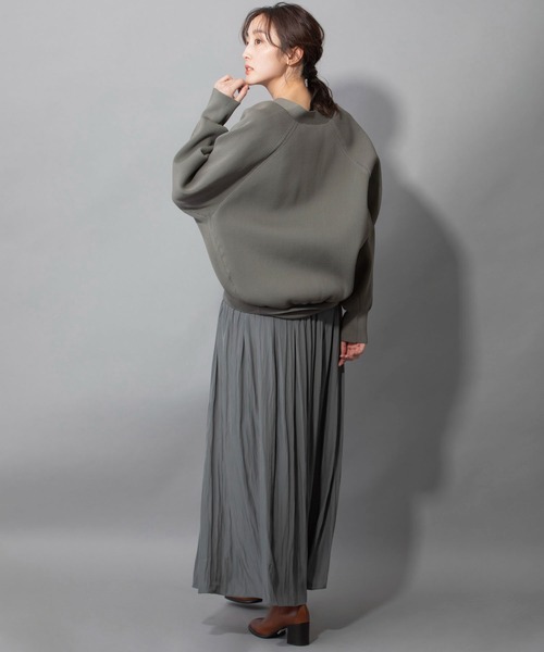 Munich（ミューニック）の「ストレッチヤーンカーディガンスティッチニット　Vネックカーディガン（カーディガン/ボレロ・レディース・ブラック/ベージュ/カーキ/ピンク・FREE）」の14枚目の写真