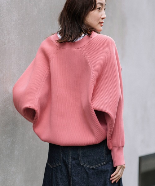 Munich（ミューニック）の「ストレッチヤーンカーディガンスティッチニット　Vネックカーディガン（カーディガン/ボレロ・レディース・ブラック/ベージュ/カーキ/ピンク・FREE）」の10枚目の写真