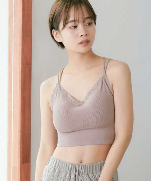 Fashion Letter(ファッションレター)の「ノンワイヤーブラトップ ルームウェア(ナイトブラ・レディース・ローズ/オフホワイト/オリーブ/ベビーピンク/ブラック・FREE)」の11枚目の写真